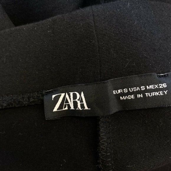 Zara Black High Rise Leggings womens sz S cropped - Picture 5 of 5